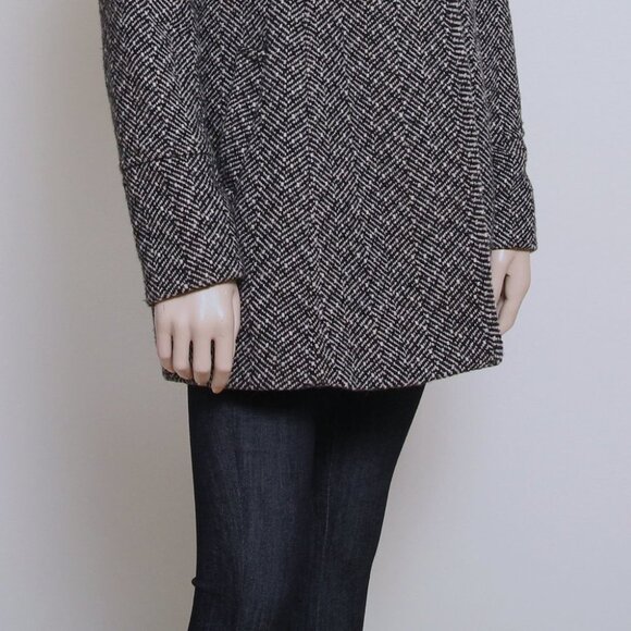 Guess Herringbone Double Breasted Wool Blend Coat - Picture 4 of 12